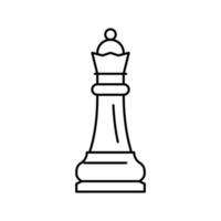 reina ajedrez línea icono vector ilustración