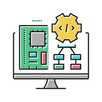 ilustración de vector de icono de color de software integrado