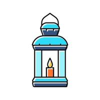 christmas lantern winter color icon vector illustration