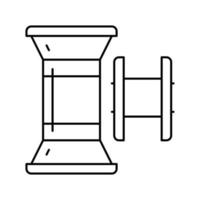 Ilustración de vector de icono de línea de accesorios de alcantarillado de carrete