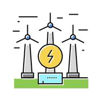 wind electricity construction color icon vector illustration