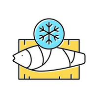 frozen tuna color icon vector illustration