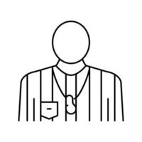 arbitrator judge or referee soccer line icon vector illustration