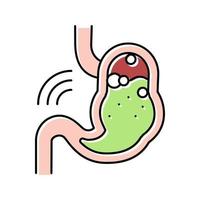 indigestion stomach color icon vector illustration