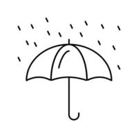 paraguas lluvia otoño línea icono vector ilustración