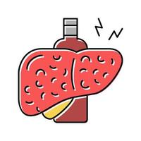 cirrosis hepatitis color icono vector ilustración