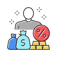 economic expert color icon vector illustration
