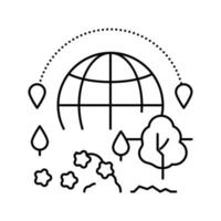 icono de línea de turismo botánico ilustración vectorial vector