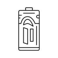 c battery power energy line icon vector illustration