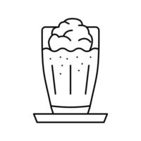 Ilustración de vector de icono de línea de café frappe