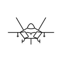 jet transporte vehículo línea icono vector ilustración