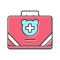 baby first aid kit color icon vector illustration