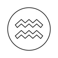 aquarius zodiac line icon vector illustration