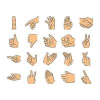 Hand Gesture And Gesticulate Icons Set Vector