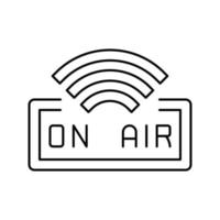 on air live radio podcast line icon vector illustration