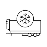 refrigerator trailer line icon vector illustration