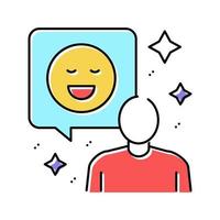 positive attitude soft skill color icon vector illustration