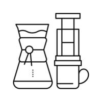 jarra para preparar café línea icono vector ilustración