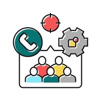 crm target advertisement color icon vector illustration