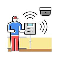 smart home device installation color icon vector illustration