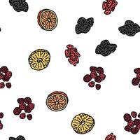 patrón sin costuras de vector de refrigerio saludable de frutas secas