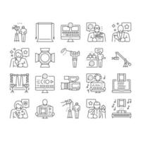 video production film studio icons set vector