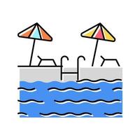 pool resting color icon vector illustration