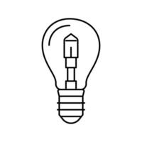 halogen light bulb line icon vector illustration