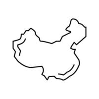 ilustración de vector de icono de línea de país de china