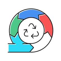 recycling and circular economy color icon vector illustration