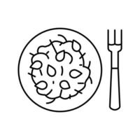 Ilustración de vector de icono de línea de pasta italiana