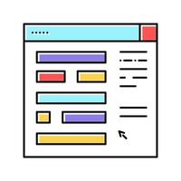 web site planning color icon vector illustration