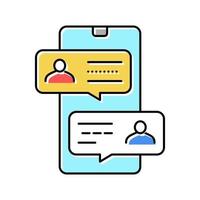 mobile chatting color icon vector illustration