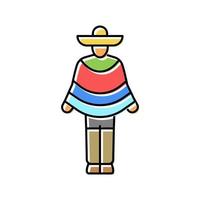 Ilustración de vector de icono de color de hombre latino