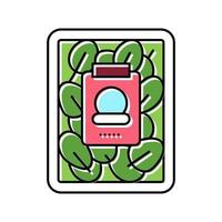 spinach in plastic box color icon vector illustration