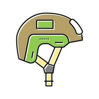 helmet soldier color icon vector illustration