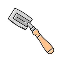 veneer hand saw color icon vector illustration