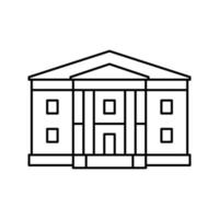 greek revival house line icon vector illustration