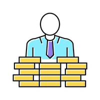 businessman coin heap color icon vector isolated illustration