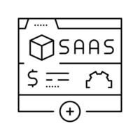 saas subscription line icon vector illustration