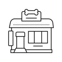 tienda de mascotas edificio línea icono vector ilustración