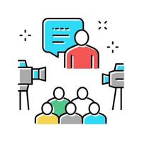 meeting and conference color icon vector illustration