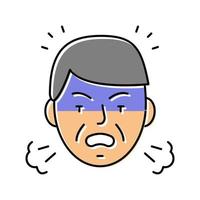 angry man color icon vector illustration