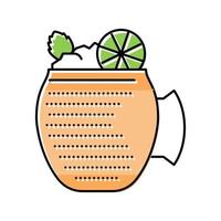 moscow mule cocktail glass drink color icon vector illustration