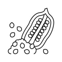 ilustración de vector de icono de línea de nuez de sésamo