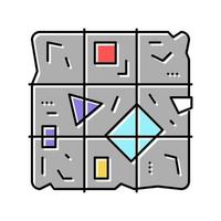 sorted garbage cube color icon vector illustration