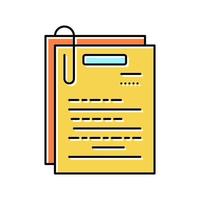 note paper list color icon vector illustration