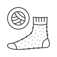 wool material sock line icon vector isolated illustration