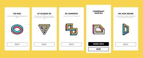 impossible geometric shape onboarding icons set vector