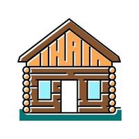 cabin house color icon vector illustration